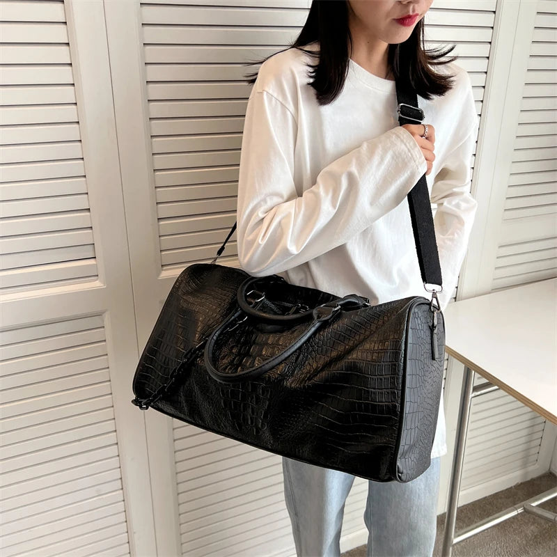 Large Pu Leather Organizer Bag with Thick Chain Shoulder